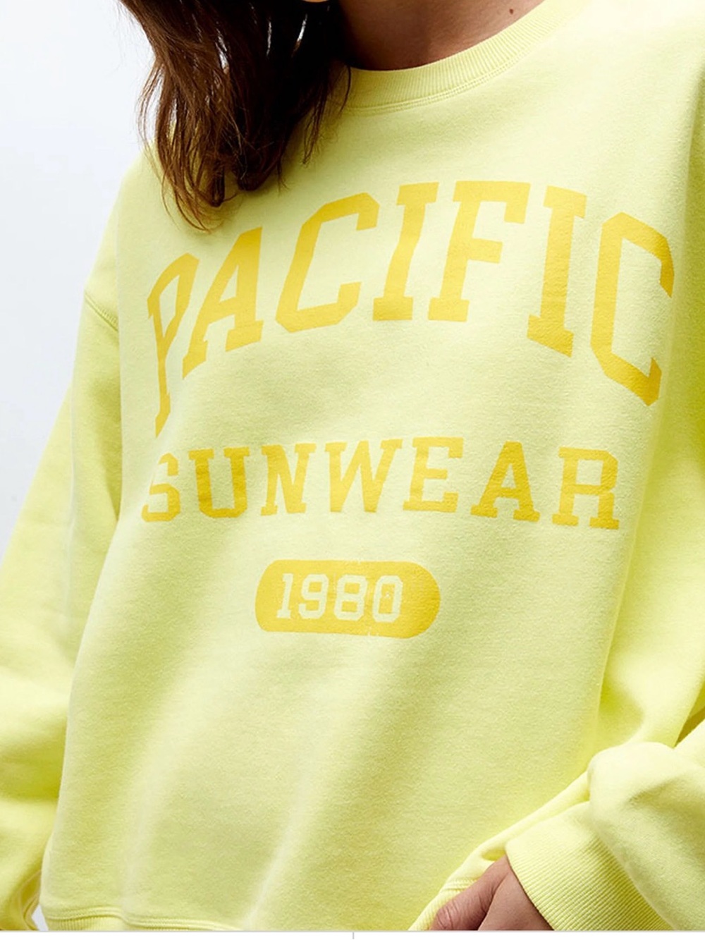 PacSun Yellow Graphic Crewneck Sweatshirt